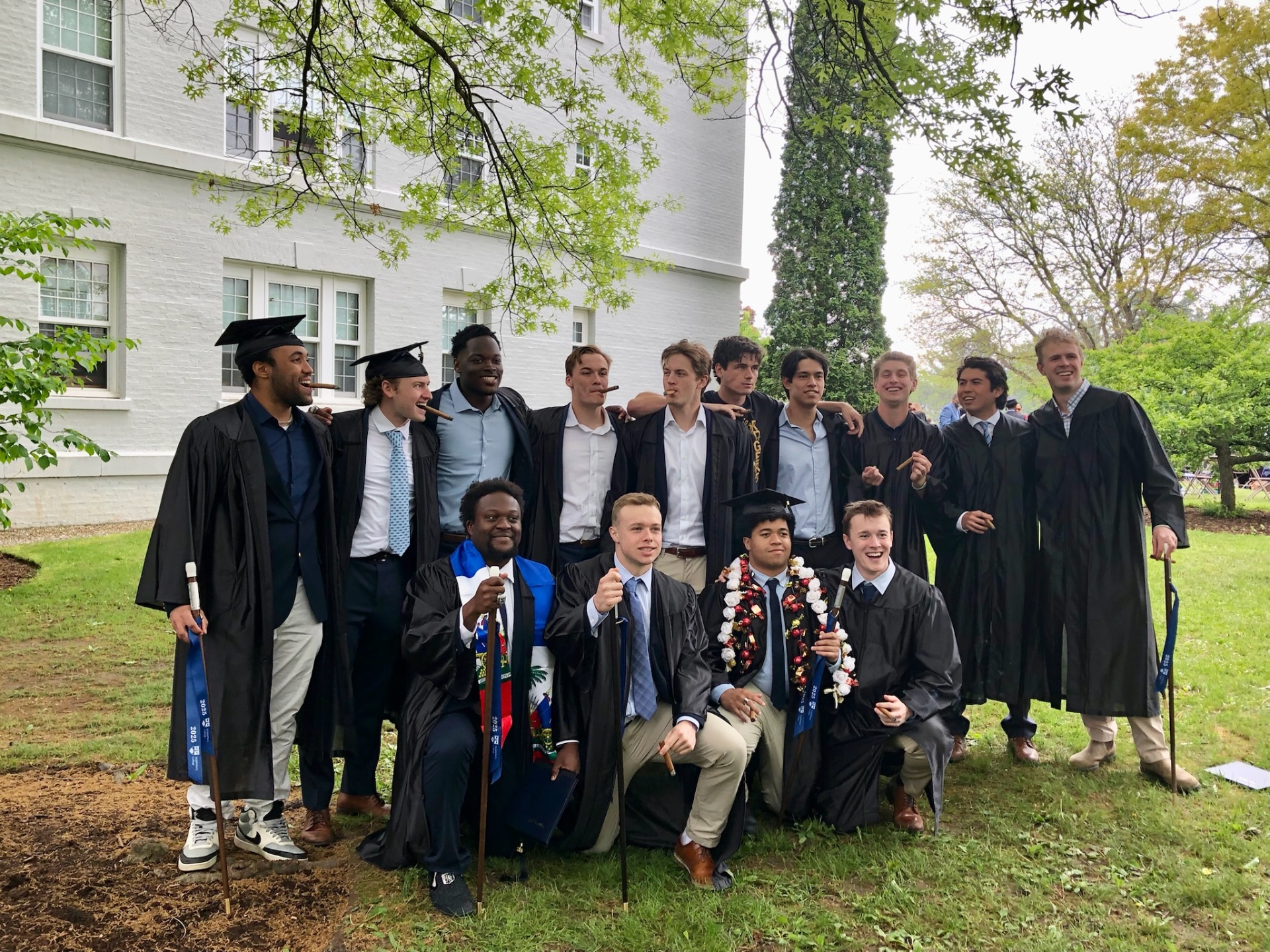 Drew at Middlebury graduation with friends
